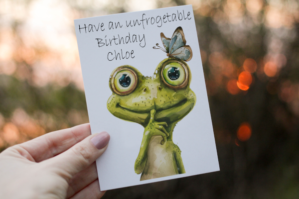 Funny frog birthday card